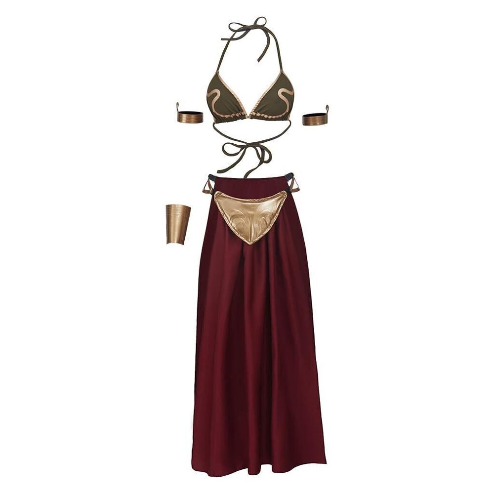 2093 Sexy Princess Costume Leia Cosplay Halloween Costumes Dress Slave Bra